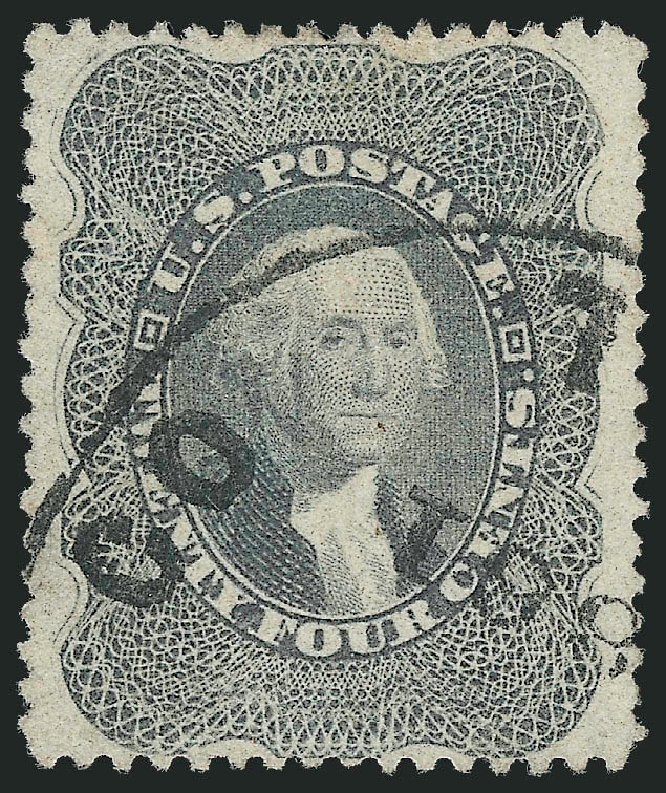 US Stamps Values Scott #37: 1860 24c Washington. Robert Siegel Auction Galleries, Mar 2011, Sale 1007, Lot 2171