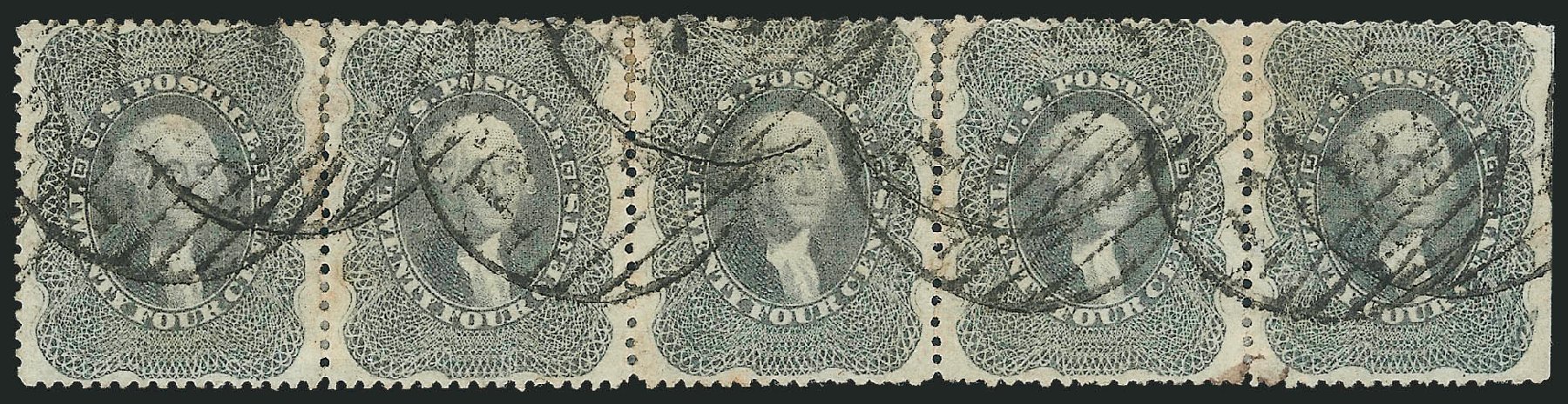 US Stamps Prices Scott Catalog #37: 1860 24c Washington. Robert Siegel Auction Galleries, Oct 2011, Sale 1014, Lot 1121