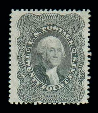 US Stamp Values Scott Catalogue 37 - 1860 24c Washington. Matthew Bennett International, Dec 2007, Sale 325, Lot 1474