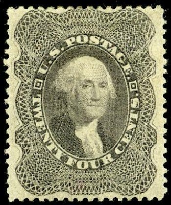 Value of US Stamp Scott # 37: 24c 1860 Washington. Matthew Bennett International, May 2008, Sale 327, Lot 44