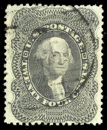 Value of US Stamp Scott Cat. #37 - 24c 1860 Washington. Matthew Bennett International, May 2014, Sale 350, Lot 84