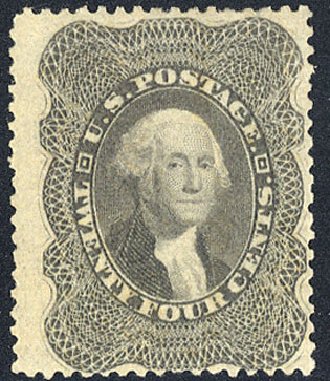 Prices of US Stamp Scott Catalog # 37 - 24c 1860 Washington. Cherrystone Auctions, May 2008, Sale 200805, Lot 84