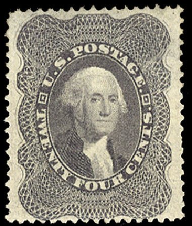 Costs of US Stamps Scott Catalogue 37: 1860 24c Washington. Cherrystone Auctions, Nov 2010, Sale 201011, Lot 54