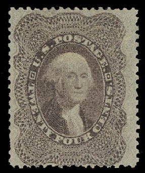 Prices of US Stamps Scott Cat. #37 - 24c 1860 Washington. Daniel Kelleher Auctions, Aug 2012, Sale 631, Lot 744
