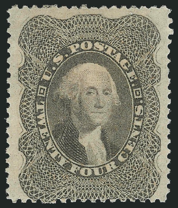 Cost of US Stamp Scott Catalogue #37: 1860 24c Washington. Robert Siegel Auction Galleries, Dec 2011, Sale 1017, Lot 134