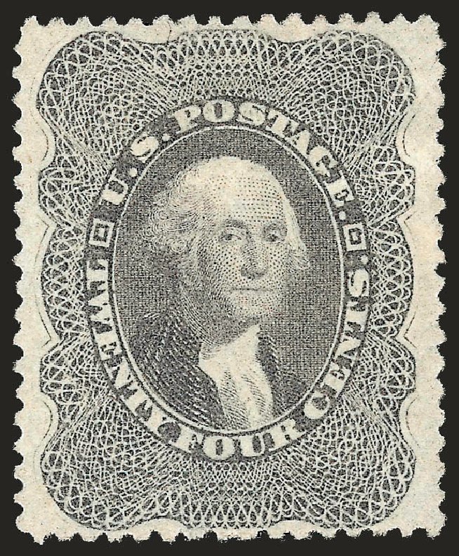 Prices of US Stamp Scott Catalogue 37: 1860 24c Washington. Robert Siegel Auction Galleries, Sep 2008, Sale 962, Lot 2294