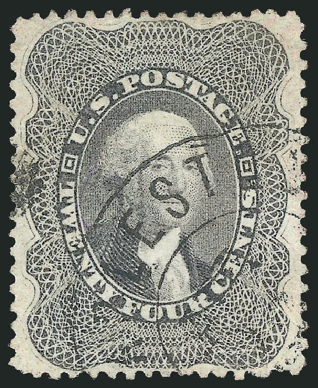 US Stamp Price Scott #37 - 1860 24c Washington. Robert Siegel Auction Galleries, Jun 2009, Sale 975, Lot 1224