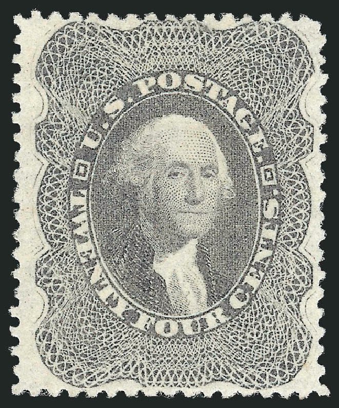 US Stamp Values Scott Catalogue 37 - 24c 1860 Washington. Robert Siegel Auction Galleries, Dec 2009, Sale 982, Lot 5154