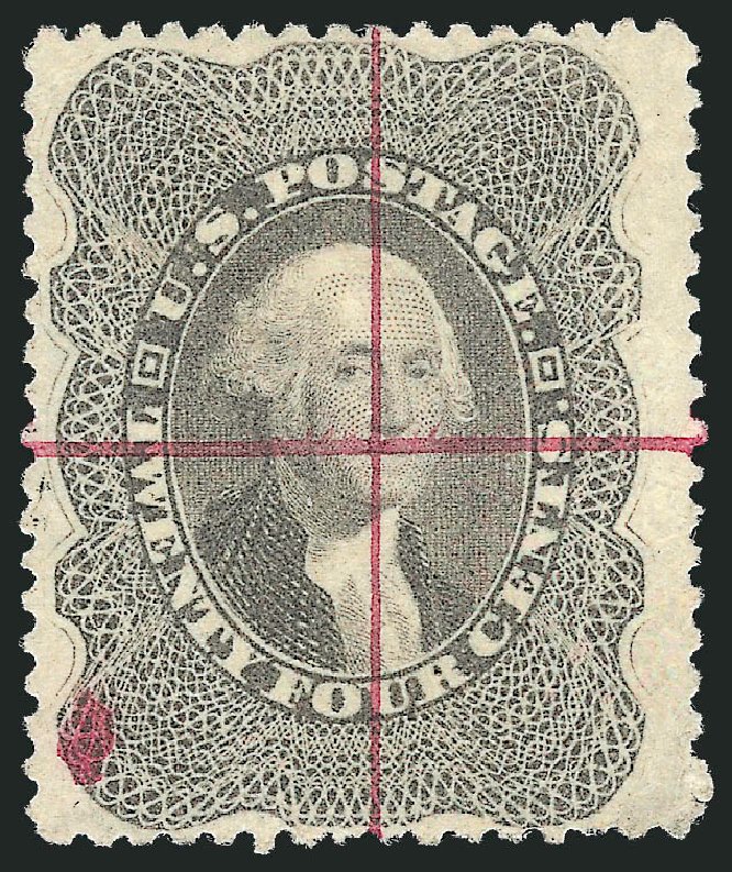 Values of US Stamp Scott Catalog # 37: 1860 24c Washington. Robert Siegel Auction Galleries, Sep 2010, Sale 993, Lot 344