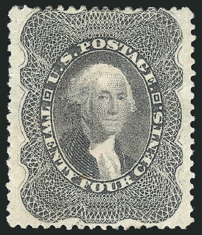 US Stamp Values Scott Catalogue # 37 - 1860 24c Washington. Robert Siegel Auction Galleries, Oct 2010, Sale 997, Lot 5284