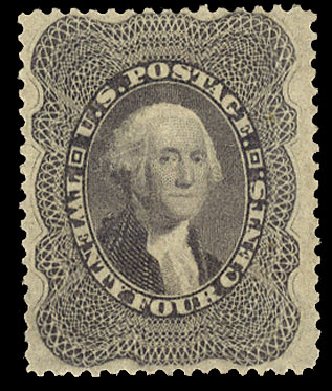 Cost of US Stamp Scott #37: 24c 1860 Washington. Cherrystone Auctions, Jan 2010, Sale 201001, Lot 45
