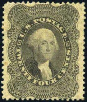 Cost of US Stamp Scott Catalogue #37 - 24c 1860 Washington. Harmer-Schau Auction Galleries, Aug 2012, Sale 94, Lot 1065