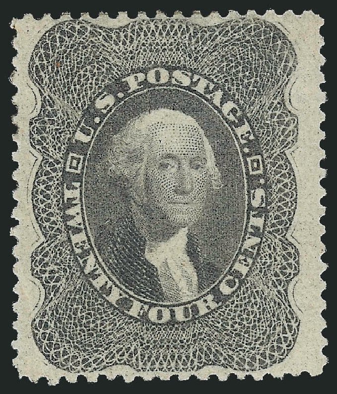 Costs of US Stamp Scott Cat. # 37: 1860 24c Washington. Robert Siegel Auction Galleries, Dec 2011, Sale 1017, Lot 135
