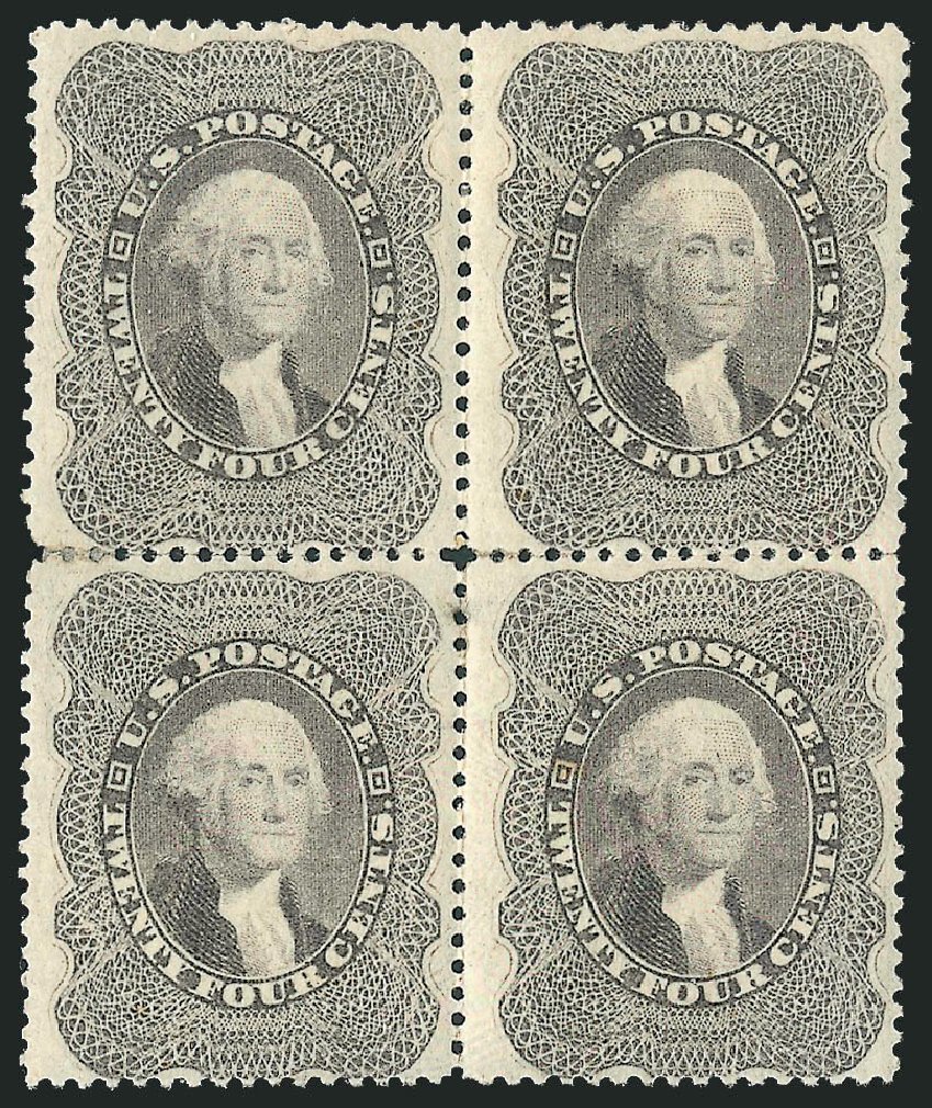 US Stamps Prices Scott Catalog # 37: 24c 1860 Washington. Robert Siegel Auction Galleries, Mar 2014, Sale 1067, Lot 985