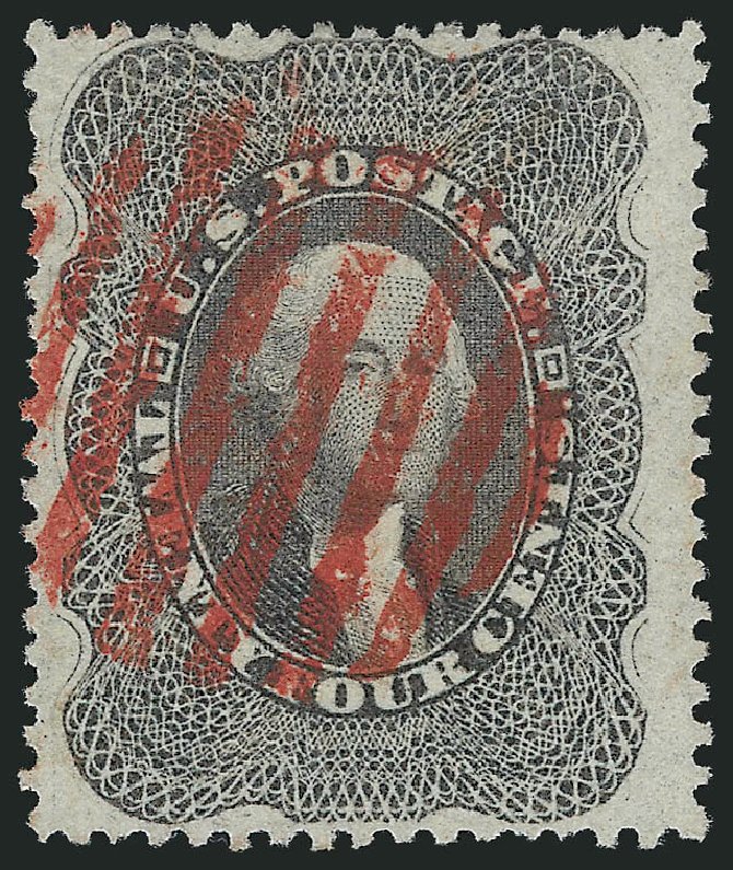 US Stamp Values Scott Catalog #37 - 24c 1860 Washington. Robert Siegel Auction Galleries, Apr 2014, Sale 1068, Lot 55