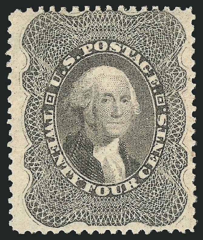 US Stamps Value Scott Cat. #37: 24c 1860 Washington. Robert Siegel Auction Galleries, Dec 2008, Sale 967, Lot 4145