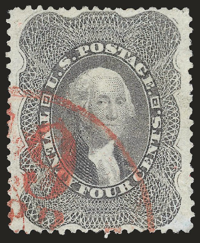Price of US Stamps Scott Cat. 37: 24c 1860 Washington. Robert Siegel Auction Galleries, Jun 2009, Sale 973, Lot 55