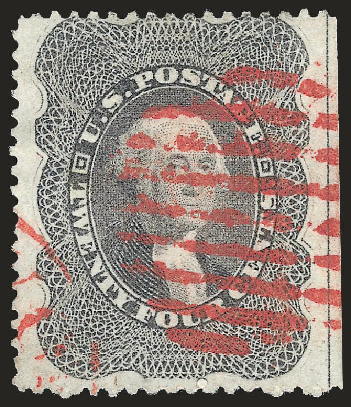 Values of US Stamps Scott Catalogue #37: 1860 24c Washington. Robert Siegel Auction Galleries, Apr 2010, Sale 984, Lot 205