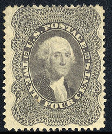 US Stamps Prices Scott Cat. # 37: 24c 1860 Washington. Cherrystone Auctions, Nov 2008, Sale 200811, Lot 1022