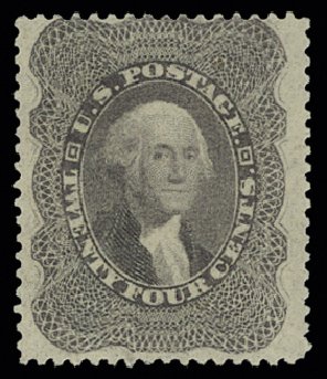 Value of US Stamps Scott Catalogue # 37 - 1860 24c Washington. H.R. Harmer, May 2014, Sale 3005, Lot 1072