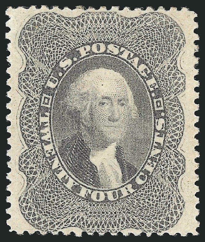 Values of US Stamp Scott Catalog #37: 1860 24c Washington. Robert Siegel Auction Galleries, Nov 2013, Sale 1057, Lot 592