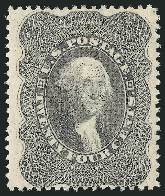 US Stamps Value Scott # 37: 1860 24c Washington. Robert Siegel Auction Galleries, Sep 2014, Sale 1078, Lot 122