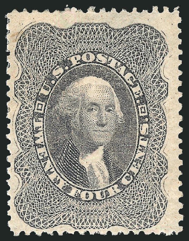US Stamps Values Scott Catalog # 37 - 1860 24c Washington. Robert Siegel Auction Galleries, Jun 2009, Sale 975, Lot 1222