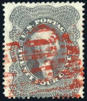 Price of US Stamps Scott Catalog 37: 1860 24c Washington. Harmer-Schau Auction Galleries, Aug 2011, Sale 90, Lot 1153