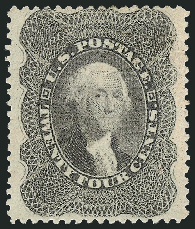 US Stamp Prices Scott Catalog # 37: 1860 24c Washington. Robert Siegel Auction Galleries, Sep 2008, Sale 962, Lot 2293