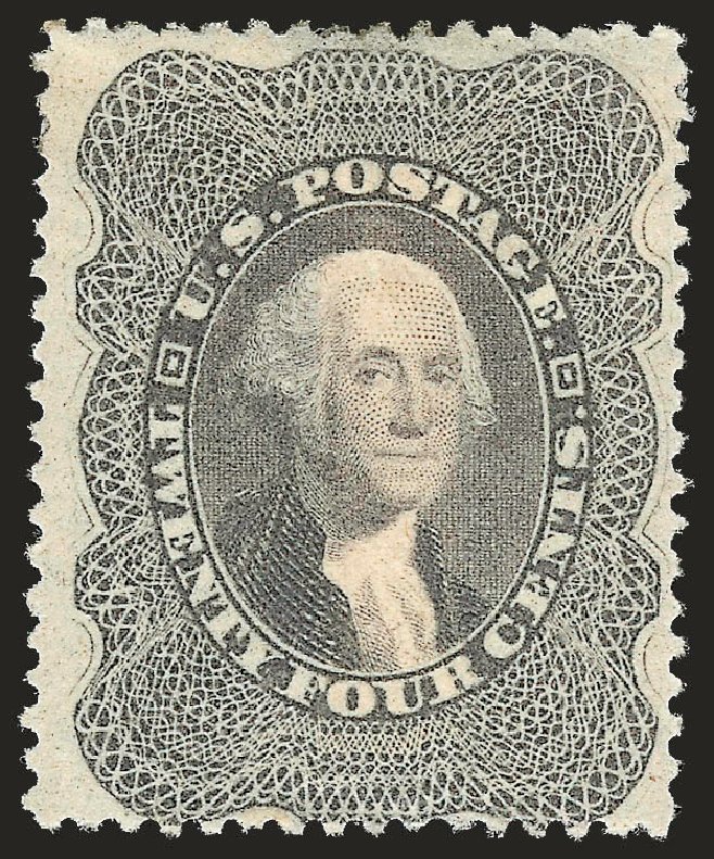 US Stamps Price Scott Cat. #37 - 1860 24c Washington. Robert Siegel Auction Galleries, Jun 2009, Sale 975, Lot 1223