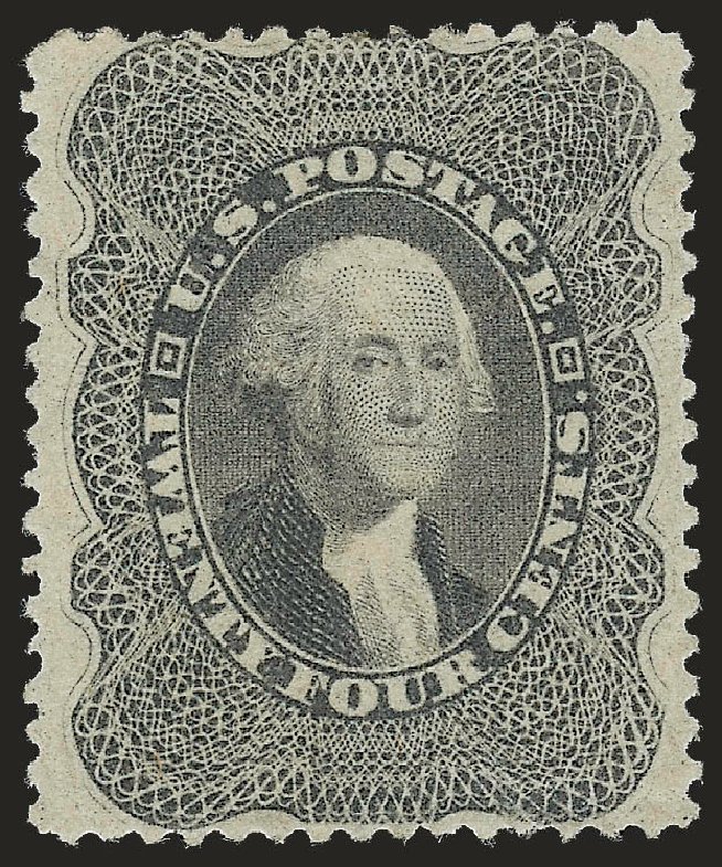 US Stamps Values Scott Catalogue 37 - 24c 1860 Washington. Robert Siegel Auction Galleries, Jun 2010, Sale 992, Lot 2103