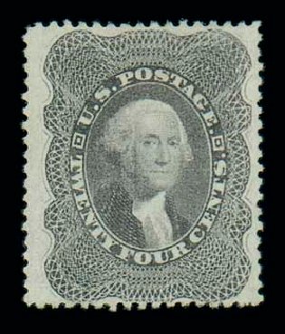 US Stamps Values Scott Cat. #37 - 24c 1860 Washington. Matthew Bennett International, Dec 2007, Sale 324, Lot 1056