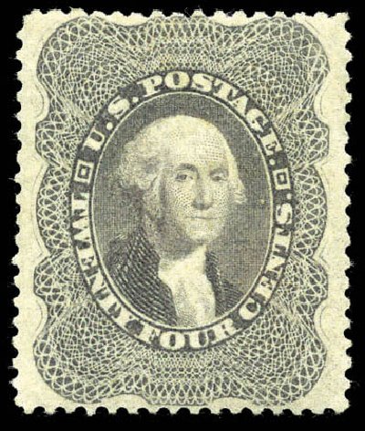 US Stamp Values Scott Catalogue #37 - 24c 1860 Washington. Matthew Bennett International, Mar 2011, Sale 336, Lot 1136