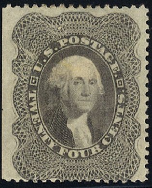 US Stamps Prices Scott Cat. #37: 24c 1860 Washington. Cherrystone Auctions, Jan 2010, Sale 201001, Lot 46