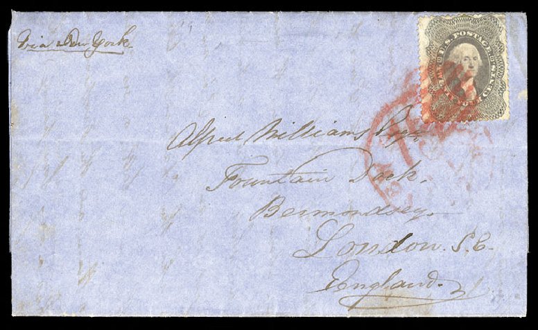 Value of US Stamp Scott 37 - 24c 1860 Washington. Cherrystone Auctions, Oct 2012, Sale 201210, Lot 36