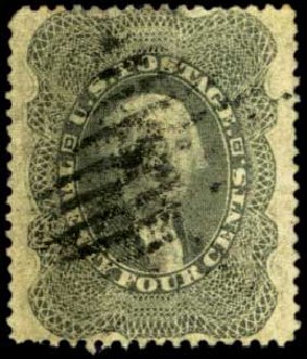 US Stamps Values Scott Catalogue # 37 - 1860 24c Washington. Harmer-Schau Auction Galleries, Feb 2012, Sale 92, Lot 836