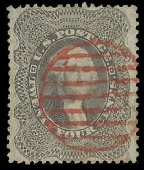 US Stamps Price Scott Cat. 37 - 24c 1860 Washington. Daniel Kelleher Auctions, Oct 2012, Sale 632, Lot 966