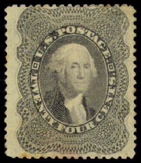 Prices of US Stamps Scott Catalogue #37: 24c 1860 Washington. Daniel Kelleher Auctions, May 2014, Sale 652, Lot 126