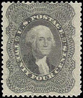 US Stamps Value Scott Cat. #37 - 1860 24c Washington. Regency-Superior, Nov 2014, Sale 108, Lot 126