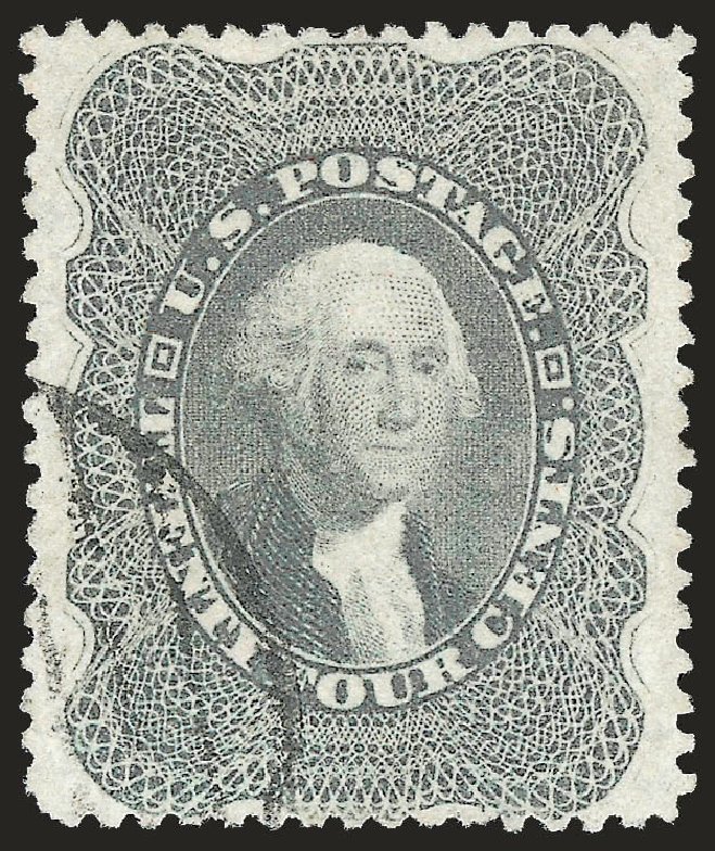 US Stamp Value Scott Catalogue #37 - 1860 24c Washington. Robert Siegel Auction Galleries, Jun 2009, Sale 973, Lot 56
