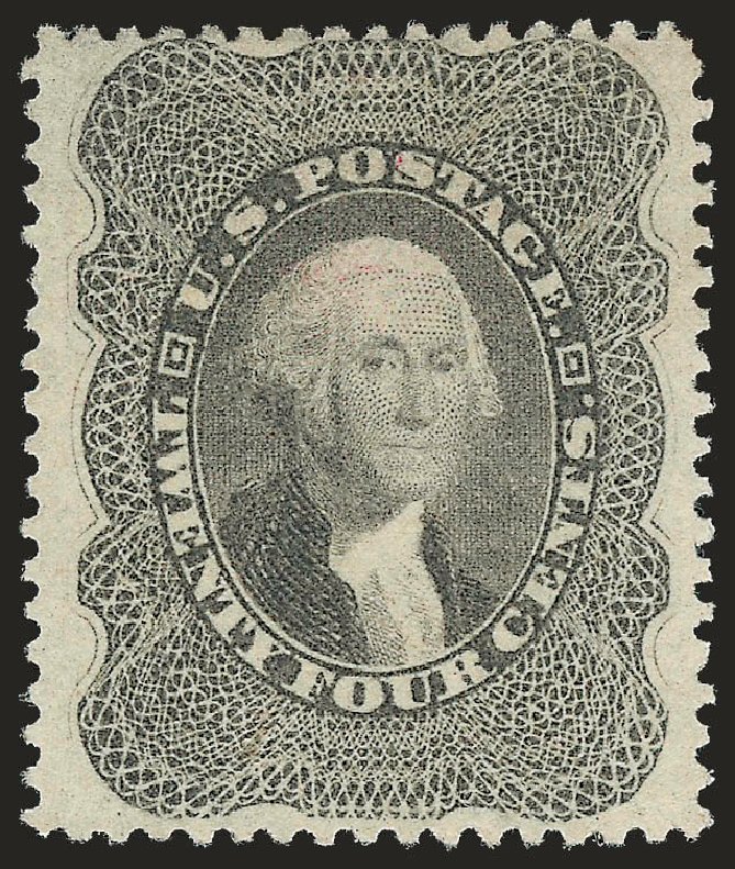 Value of US Stamp Scott Cat. #37 - 1860 24c Washington. Robert Siegel Auction Galleries, Sep 2009, Sale 976, Lot 1266