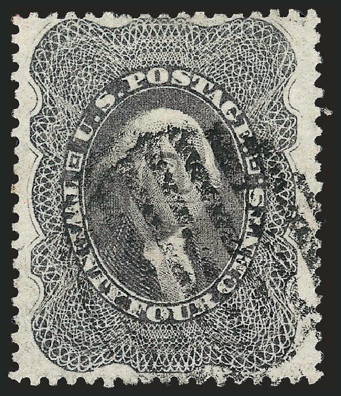 US Stamp Prices Scott 37: 24c 1860 Washington. Robert Siegel Auction Galleries, Dec 2009, Sale 982, Lot 5156