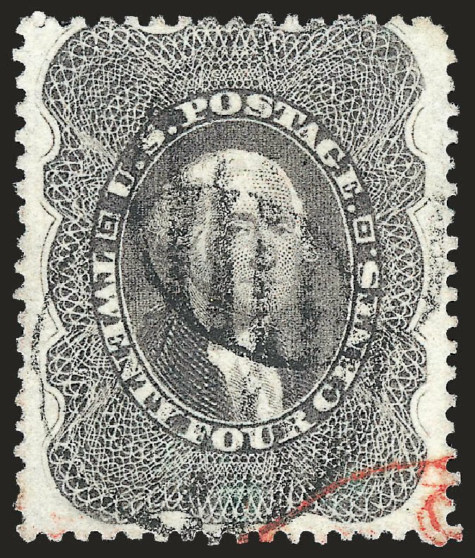 US Stamps Values Scott Catalogue #37 - 1860 24c Washington. Robert Siegel Auction Galleries, Apr 2010, Sale 984, Lot 206