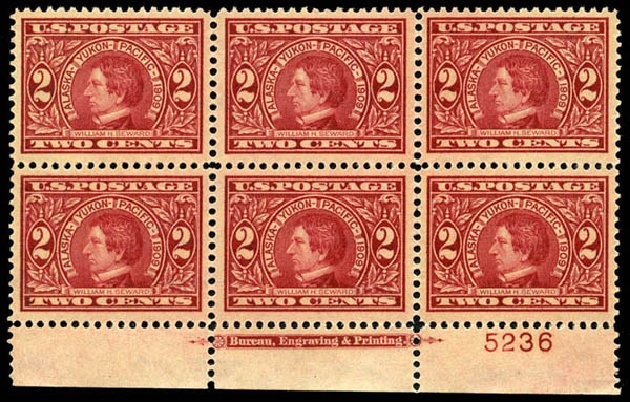 US Stamp Prices Scott Catalog #370: 1909 2c Alaska-Yukon Exposition. Matthew Bennett International, Jun 2008, Sale 328, Lot 900
