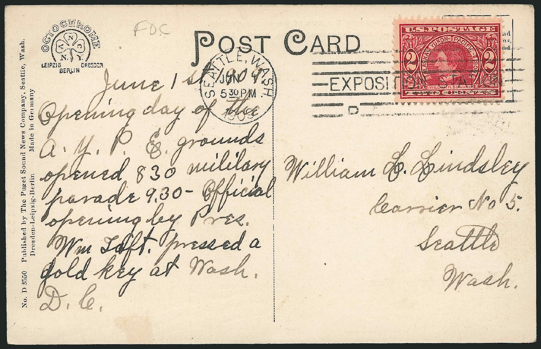 Price of US Stamps Scott Catalog #370 - 1909 2c Alaska-Yukon Exposition. Robert Siegel Auction Galleries, Dec 2010, Sale 1003, Lot 5041