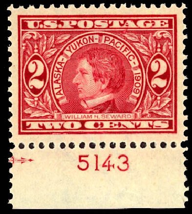 Price of US Stamp Scott Catalog #370 - 1909 2c Alaska-Yukon Exposition. Daniel Kelleher Auctions, Dec 2012, Sale 633, Lot 644
