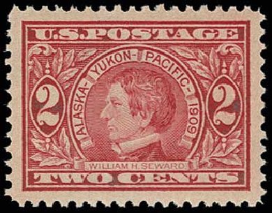 Value of US Stamp Scott Catalogue # 370 - 1909 2c Alaska-Yukon Exposition. H.R. Harmer, Jun 2013, Sale 3003, Lot 1263