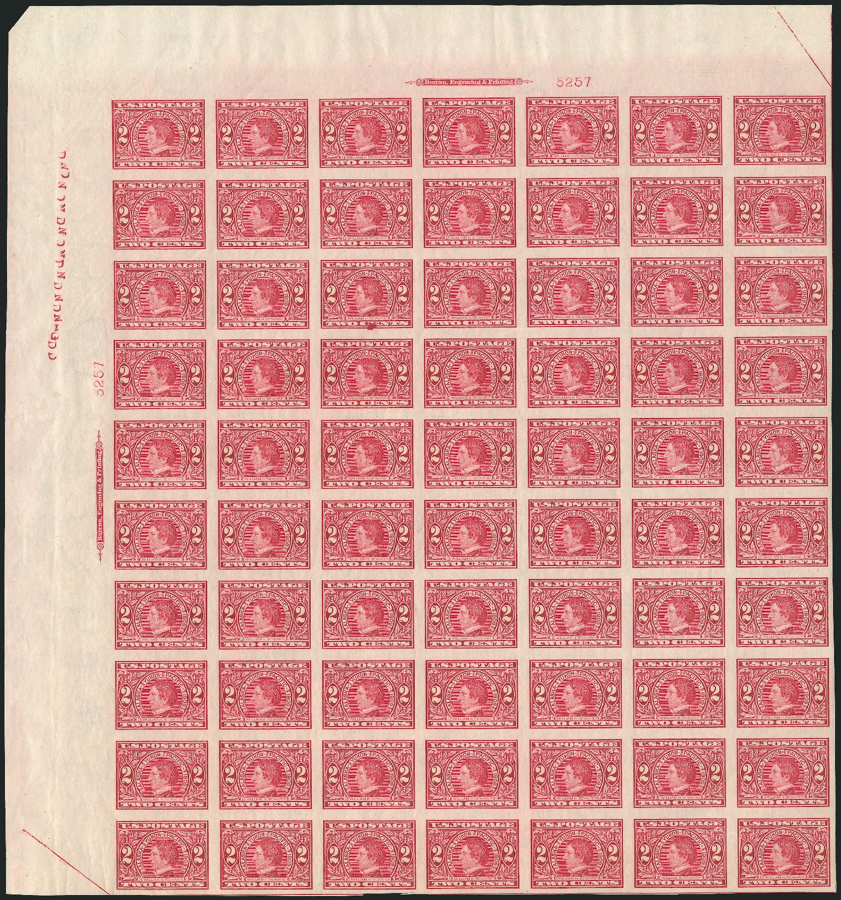 Costs of US Stamp Scott Catalog #371: 2c 1909 Alaska-Yukon Exposition Imperf. Robert Siegel Auction Galleries, Jun 2011, Sale 1011, Lot 717