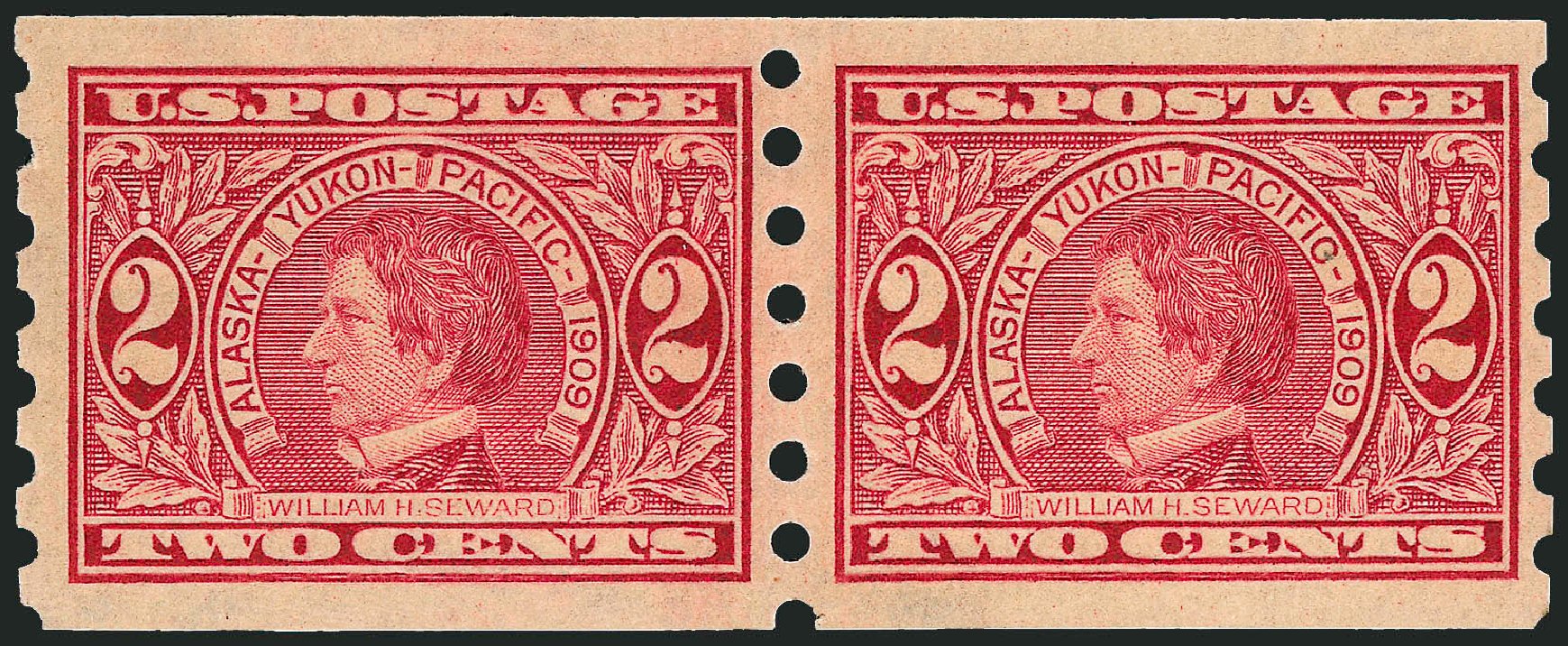 US Stamps Prices Scott Catalog #371 - 1909 2c Alaska-Yukon Exposition Imperf. Robert Siegel Auction Galleries, Dec 2008, Sale 967, Lot 4577