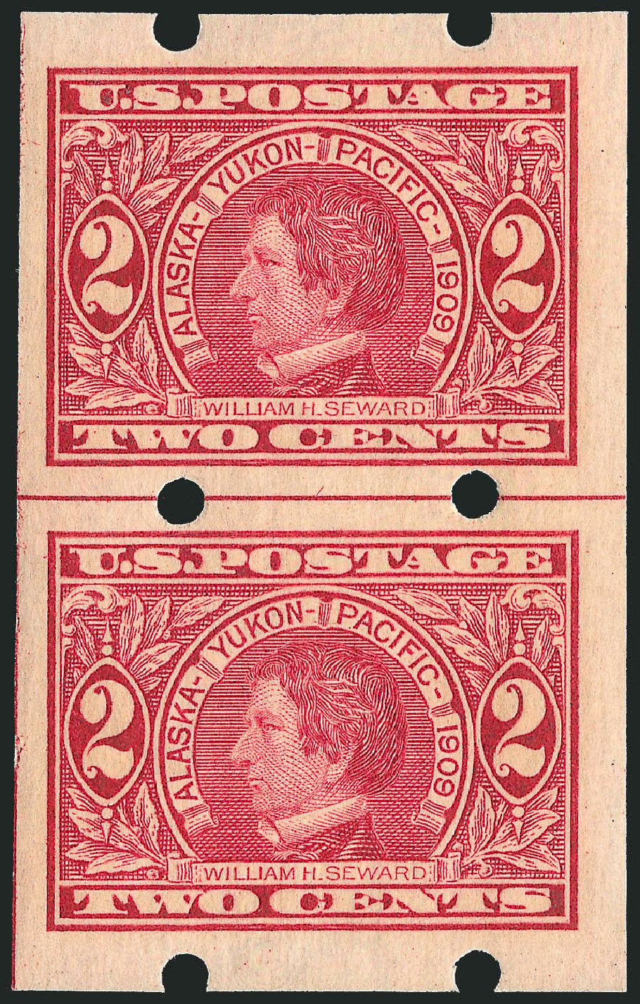 US Stamp Prices Scott #371 - 1909 2c Alaska-Yukon Exposition Imperf. Robert Siegel Auction Galleries, Oct 2010, Sale 997, Lot 5937